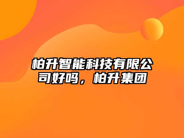 柏升智能科技有限公司好嗎，柏升集團