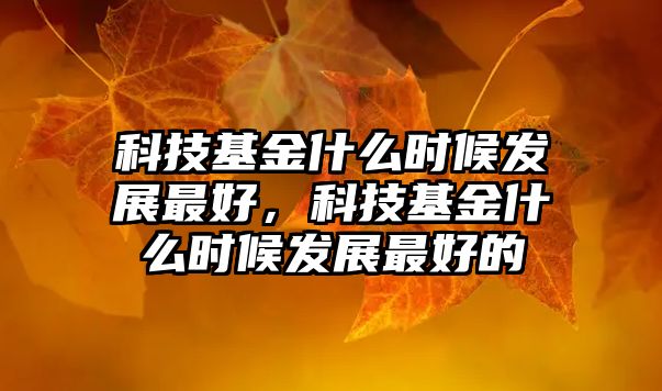 科技基金什么時(shí)候發(fā)展最好，科技基金什么時(shí)候發(fā)展最好的