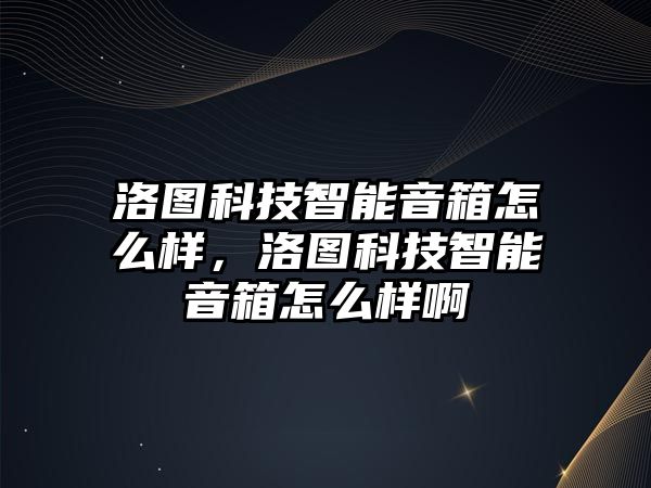 洛圖科技智能音箱怎么樣，洛圖科技智能音箱怎么樣啊