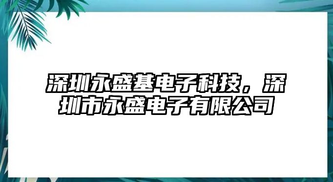 深圳永盛基電子科技，深圳市永盛電子有限公司