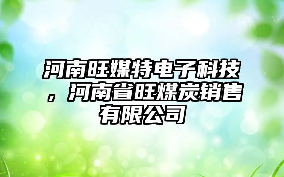 河南旺媒特電子科技，河南省旺煤炭銷售有限公司