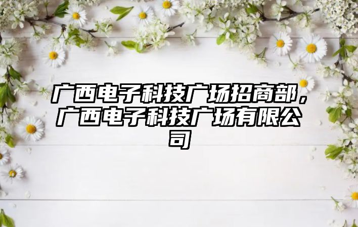 廣西電子科技廣場(chǎng)招商部，廣西電子科技廣場(chǎng)有限公司