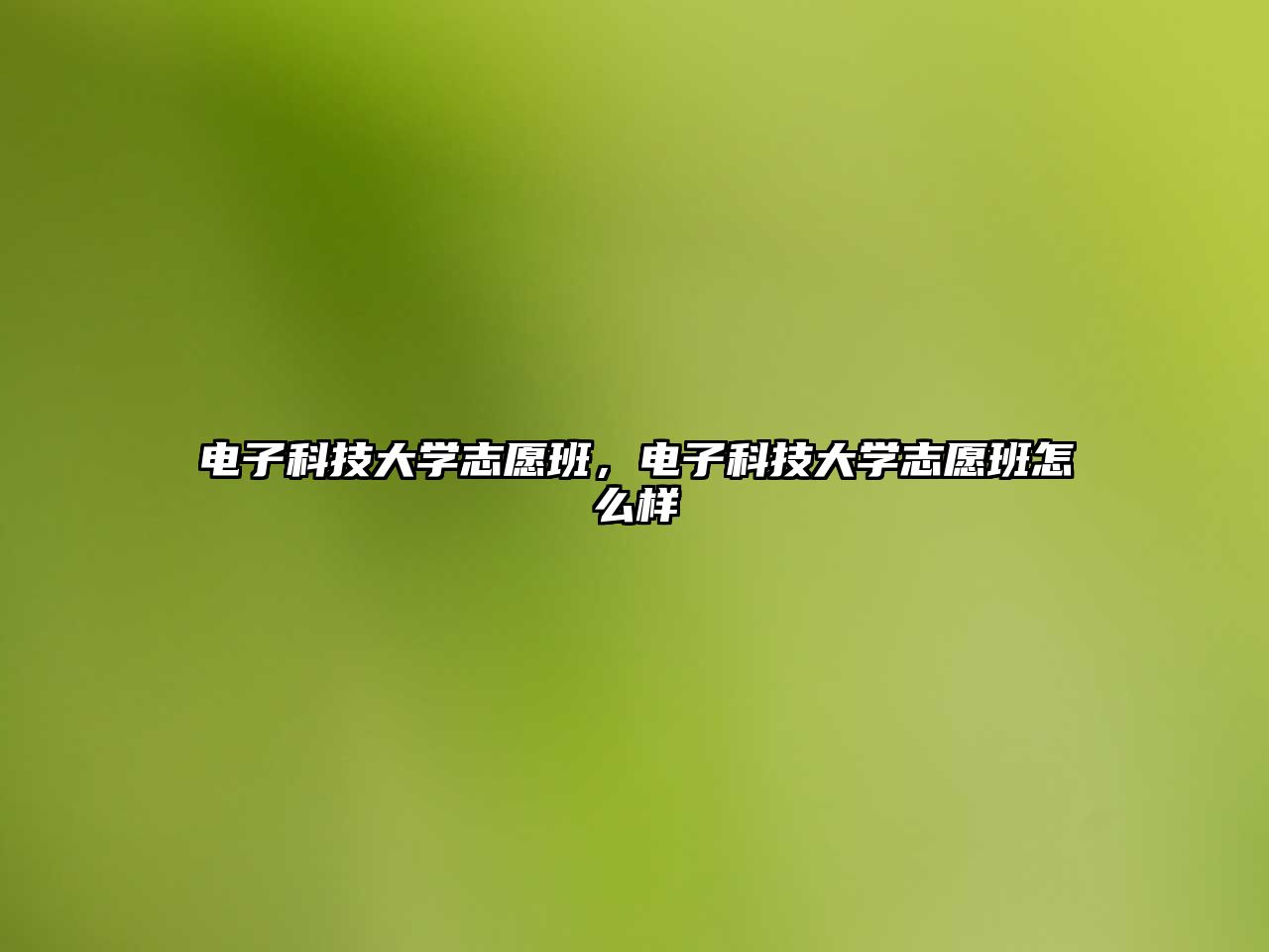 電子科技大學志愿班，電子科技大學志愿班怎么樣