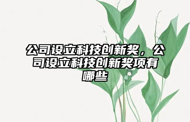 公司設立科技創(chuàng)新獎，公司設立科技創(chuàng)新獎項有哪些