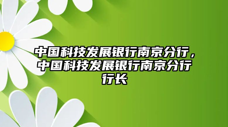 中國科技發(fā)展銀行南京分行，中國科技發(fā)展銀行南京分行行長