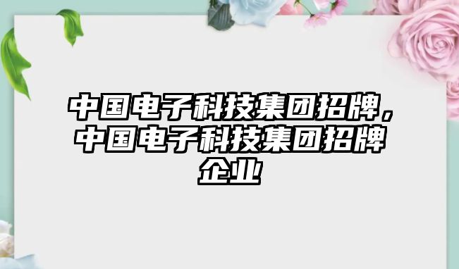 中國(guó)電子科技集團(tuán)招牌，中國(guó)電子科技集團(tuán)招牌企業(yè)