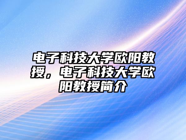 電子科技大學歐陽教授，電子科技大學歐陽教授簡介