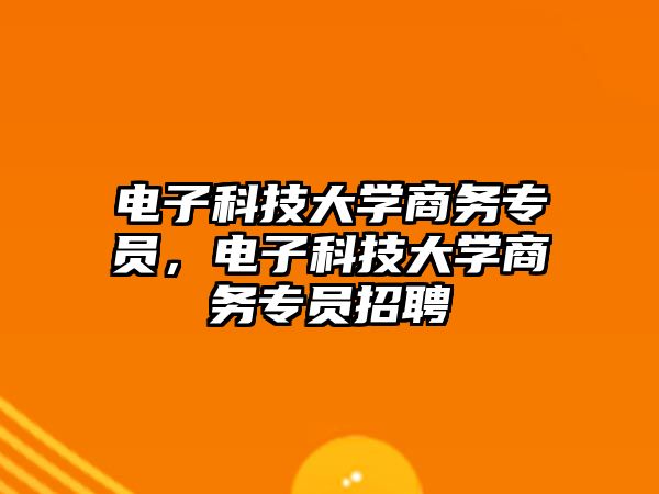 電子科技大學(xué)商務(wù)專員，電子科技大學(xué)商務(wù)專員招聘