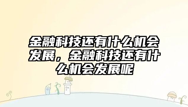 金融科技還有什么機(jī)會(huì)發(fā)展，金融科技還有什么機(jī)會(huì)發(fā)展呢