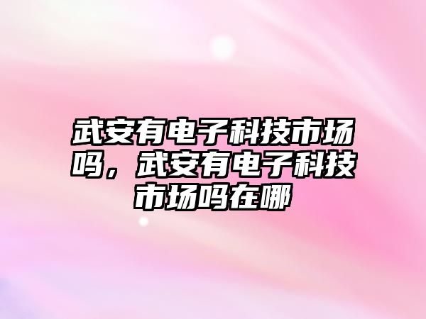 武安有電子科技市場嗎，武安有電子科技市場嗎在哪