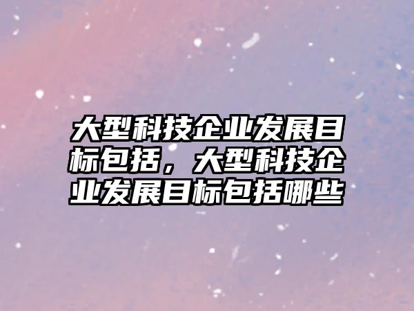 大型科技企業(yè)發(fā)展目標(biāo)包括，大型科技企業(yè)發(fā)展目標(biāo)包括哪些