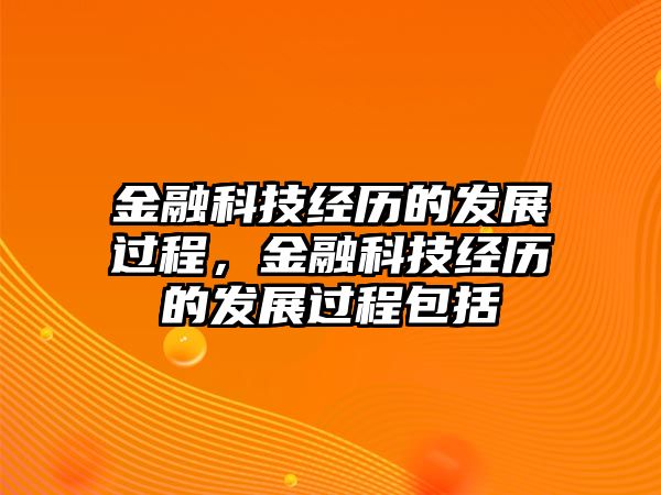 金融科技經(jīng)歷的發(fā)展過程，金融科技經(jīng)歷的發(fā)展過程包括