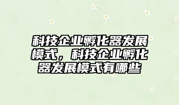 科技企業(yè)孵化器發(fā)展模式，科技企業(yè)孵化器發(fā)展模式有哪些