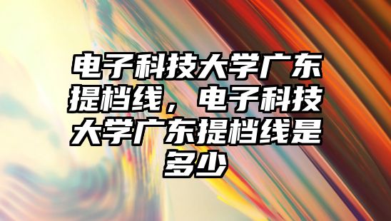 電子科技大學(xué)廣東提檔線，電子科技大學(xué)廣東提檔線是多少