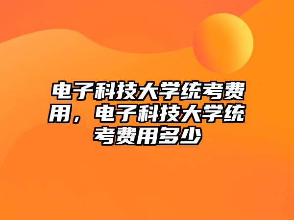 電子科技大學(xué)統(tǒng)考費用，電子科技大學(xué)統(tǒng)考費用多少