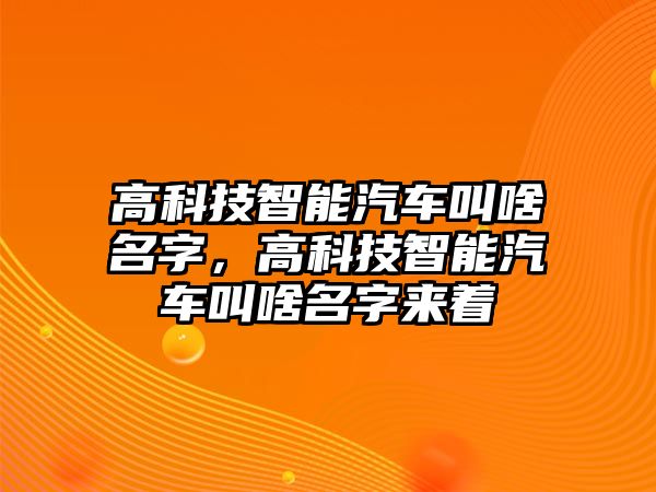 高科技智能汽車叫啥名字，高科技智能汽車叫啥名字來(lái)著