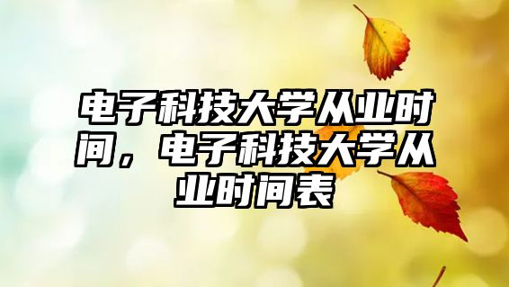 電子科技大學從業(yè)時間，電子科技大學從業(yè)時間表