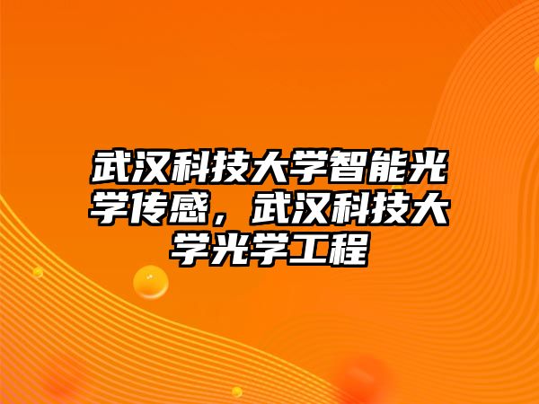 武漢科技大學(xué)智能光學(xué)傳感，武漢科技大學(xué)光學(xué)工程