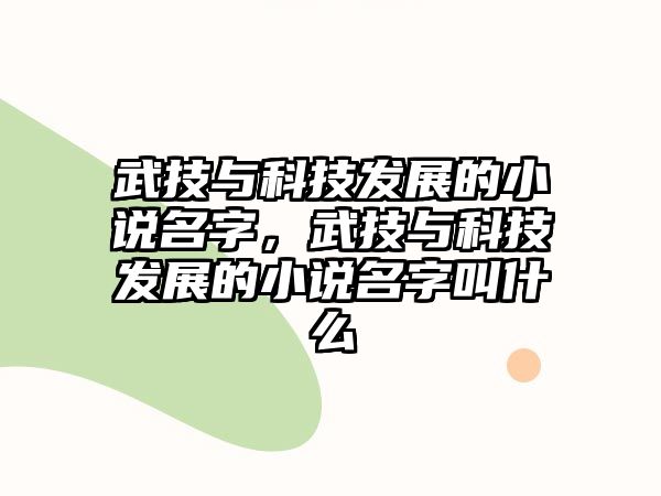 武技與科技發(fā)展的小說名字，武技與科技發(fā)展的小說名字叫什么