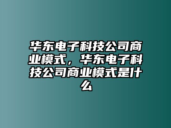 華東電子科技公司商業(yè)模式，華東電子科技公司商業(yè)模式是什么