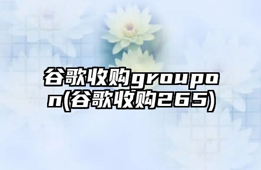 谷歌收購groupon(谷歌收購265)