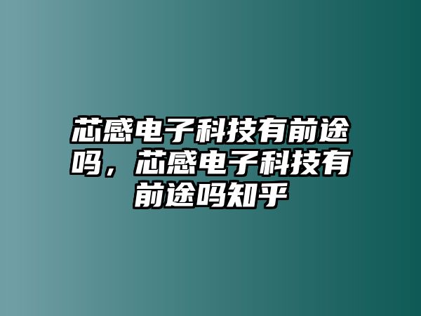 芯感電子科技有前途嗎，芯感電子科技有前途嗎知乎