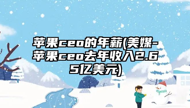 蘋果ceo的年薪(美媒-蘋果ceo去年收入2.65億美元)