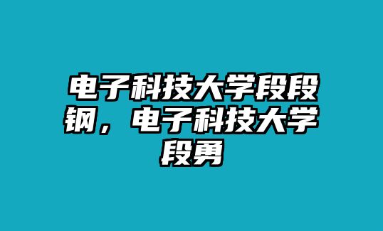 電子科技大學(xué)段段鋼，電子科技大學(xué)段勇