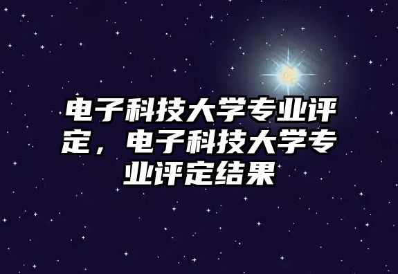 電子科技大學專業(yè)評定，電子科技大學專業(yè)評定結(jié)果