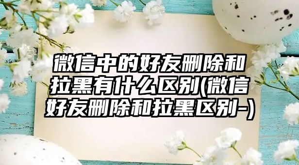 微信中的好友刪除和拉黑有什么區(qū)別(微信好友刪除和拉黑區(qū)別-)