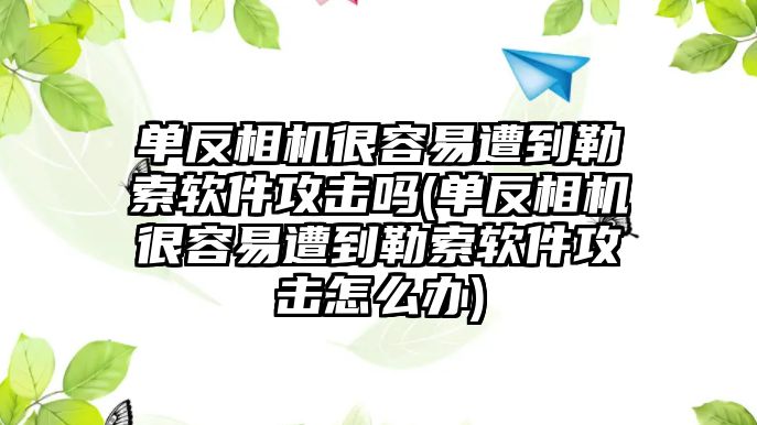 單反相機(jī)很容易遭到勒索軟件攻擊嗎(單反相機(jī)很容易遭到勒索軟件攻擊怎么辦)