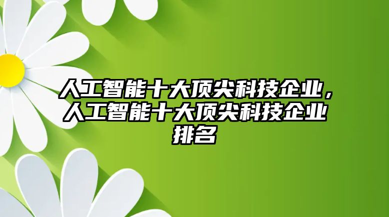 人工智能十大頂尖科技企業(yè)，人工智能十大頂尖科技企業(yè)排名