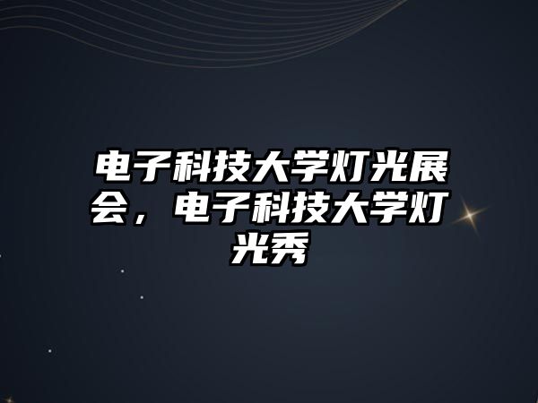 電子科技大學(xué)燈光展會，電子科技大學(xué)燈光秀