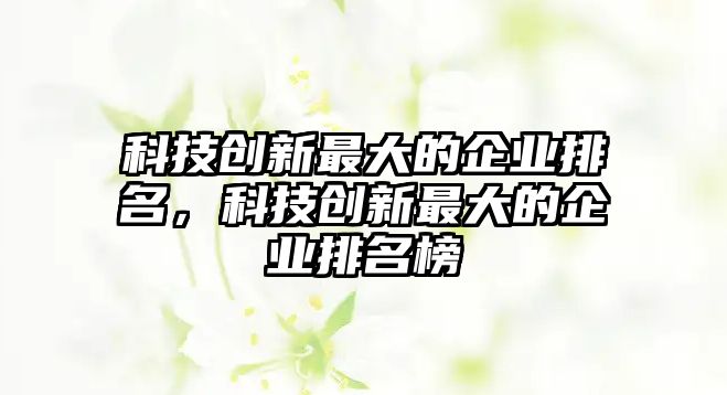 科技創(chuàng)新最大的企業(yè)排名，科技創(chuàng)新最大的企業(yè)排名榜