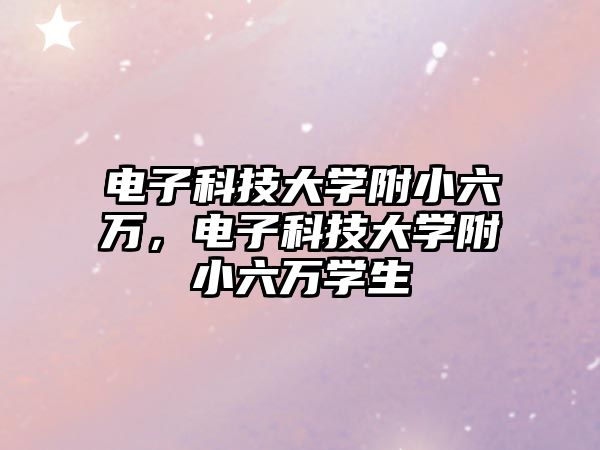 電子科技大學(xué)附小六萬，電子科技大學(xué)附小六萬學(xué)生