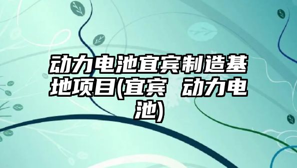 動力電池宜賓制造基地項目(宜賓 動力電池)