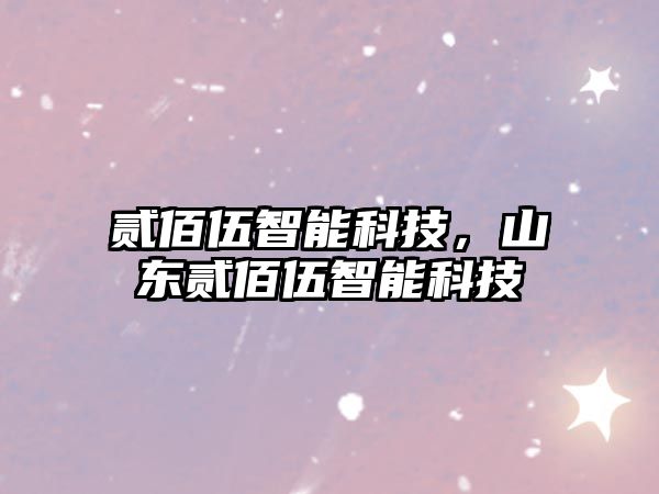 貳佰伍智能科技，山東貳佰伍智能科技