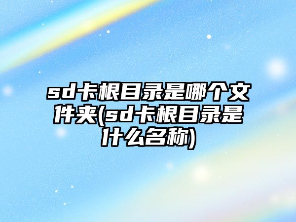 sd卡根目錄是哪個文件夾(sd卡根目錄是什么名稱)