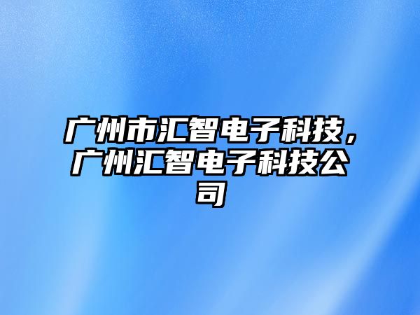 廣州市匯智電子科技，廣州匯智電子科技公司