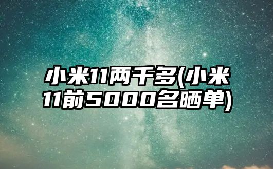 小米11兩千多(小米11前5000名曬單)