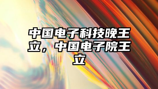 中國(guó)電子科技晚王立，中國(guó)電子院王立