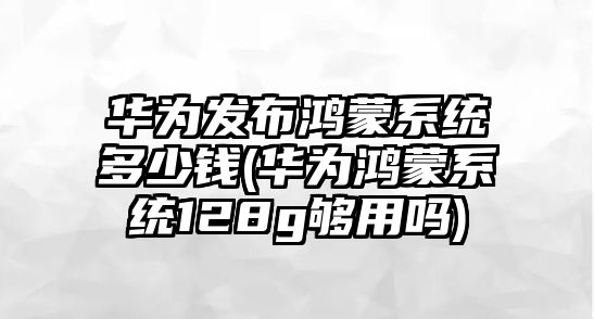 華為發(fā)布鴻蒙系統(tǒng)多少錢(華為鴻蒙系統(tǒng)128g夠用嗎)