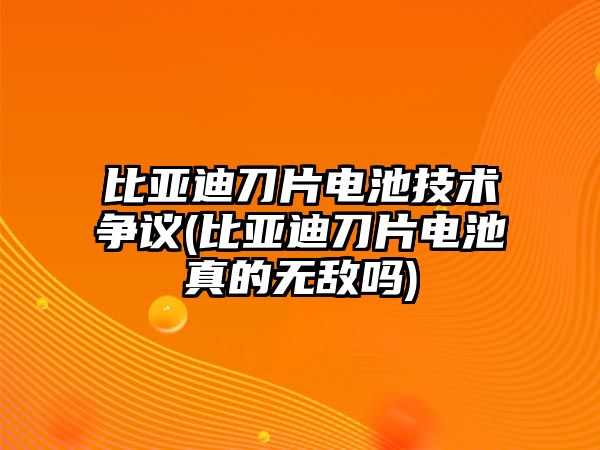 比亞迪刀片電池技術(shù)爭(zhēng)議(比亞迪刀片電池真的無(wú)敵嗎)