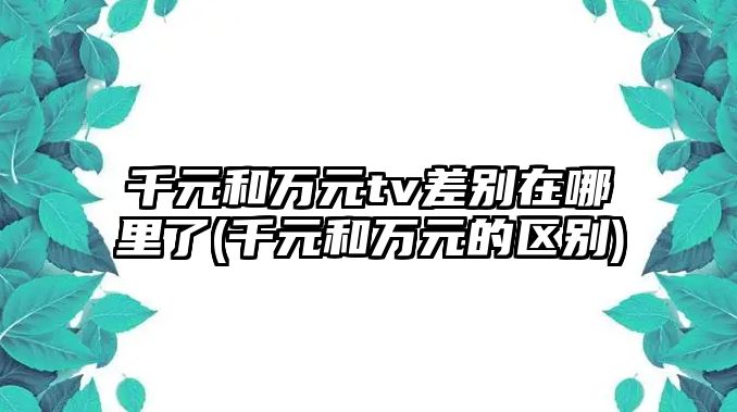 千元和萬元tv差別在哪里了(千元和萬元的區(qū)別)