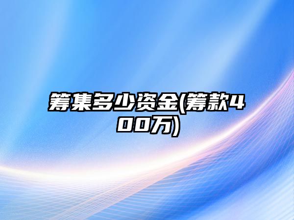 籌集多少資金(籌款400萬)