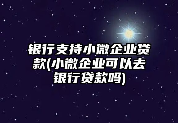 銀行支持小微企業(yè)貸款(小微企業(yè)可以去銀行貸款嗎)