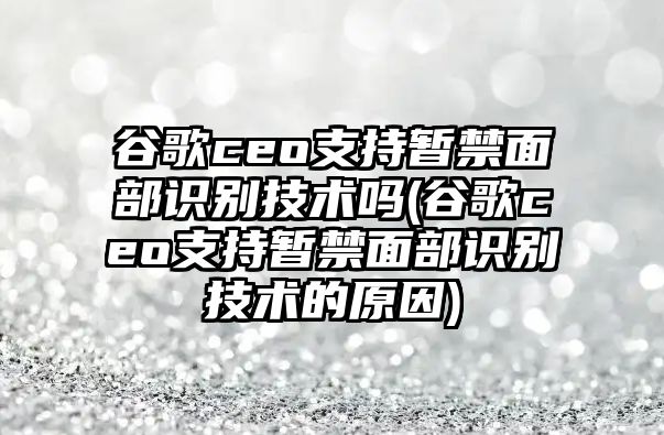 谷歌ceo支持暫禁面部識別技術(shù)嗎(谷歌ceo支持暫禁面部識別技術(shù)的原因)