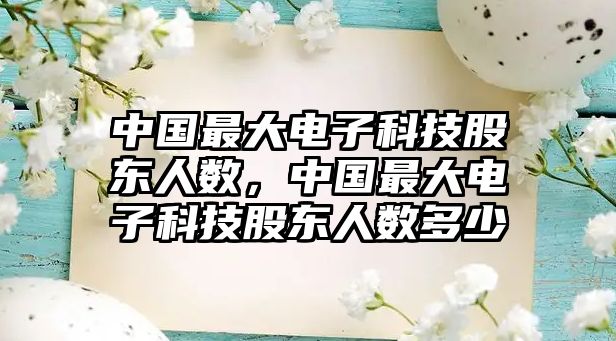 中國最大電子科技股東人數(shù)，中國最大電子科技股東人數(shù)多少