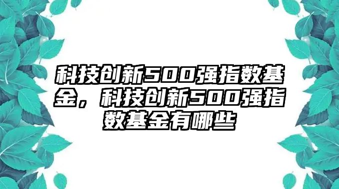 科技創(chuàng)新500強指數(shù)基金，科技創(chuàng)新500強指數(shù)基金有哪些