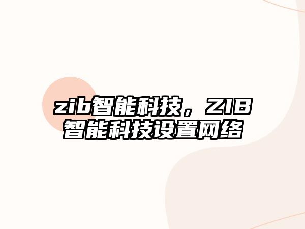 zib智能科技，ZIB智能科技設(shè)置網(wǎng)絡(luò)